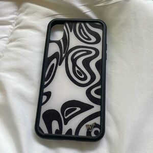 wildflower jaded london monochrome swirl case iphone xr phone case